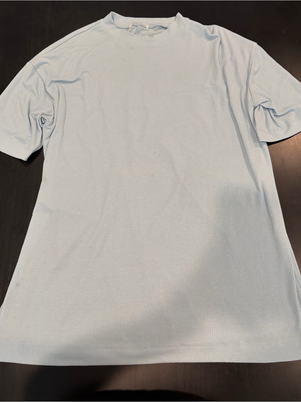 Dressed in LALA Light Blue Ribbed Short Sleeve Tee